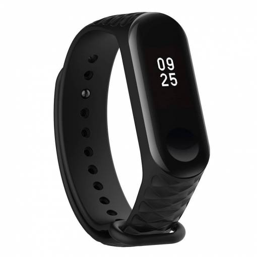 Foto - eses Náramok pre Xiaomi Mi Band 3 a Xiaomi Mi Band 4 - Vzorovaný čierny