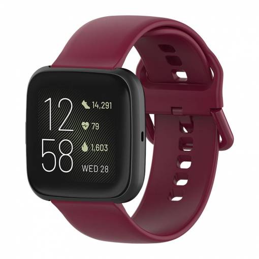 Foto - eses Silikónový remienok pre Fitbit Versa - Veľkosť S, vínový