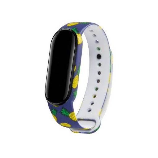 Foto - eses Náramok pre Xiaomi Mi Band 5, Mi Band 6 a Amazfit Band 5 - Vzorovaný s ananásom