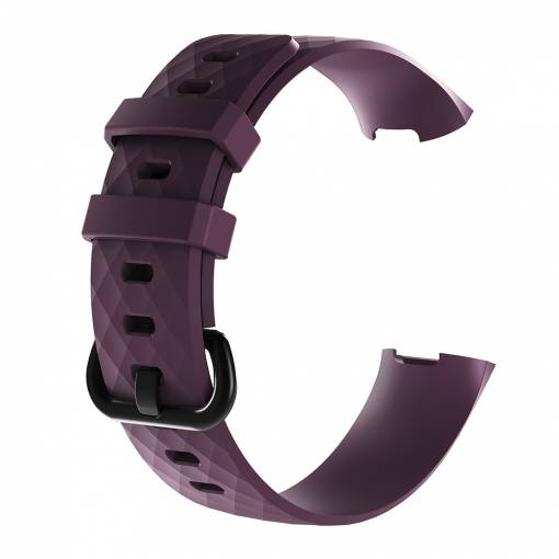 Foto - eses Silikónový remienok pre Fitbit Charge 3 a 4 - Veľkosť L, tmavo fialový