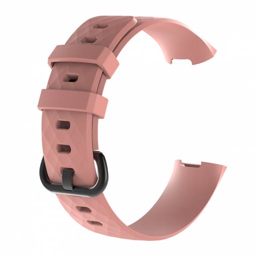 Foto - eses Silikónový remienok pre Fitbit Charge 3 a 4 - Veľkosť L, ružový
