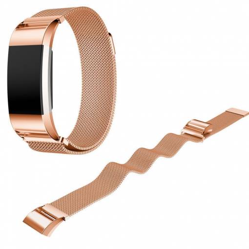 Foto - eses Milánsky ťah pre Fitbit Charge 2 - Veľkosť L, ružovo zlatý