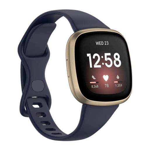 Foto - eses Silikónový remienok pre Fitbit Versa 3 a 4, Sense 1 a 2 - Veľkosť S, tmavo modrý