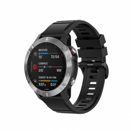 Foto - eses Športový silikónový remienok pre Garmin - Čierny, QuickFit 26 mm