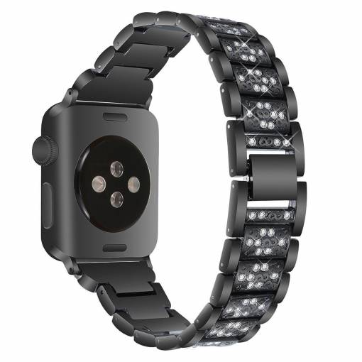 Foto - eses Kovový luxusný remienok pre Apple Watch - Čierny, 38mm/40mm/41mm