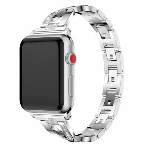 Foto - eses Kovový elegantný remienok pre Apple Watch - Strieborný 42mm, 44mm, 45mm, 49mm