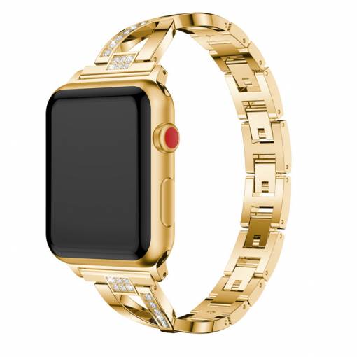 Foto - eses Kovový elegantný remienok pre Apple Watch - Zlatý 38mm, 40mm, 41mm