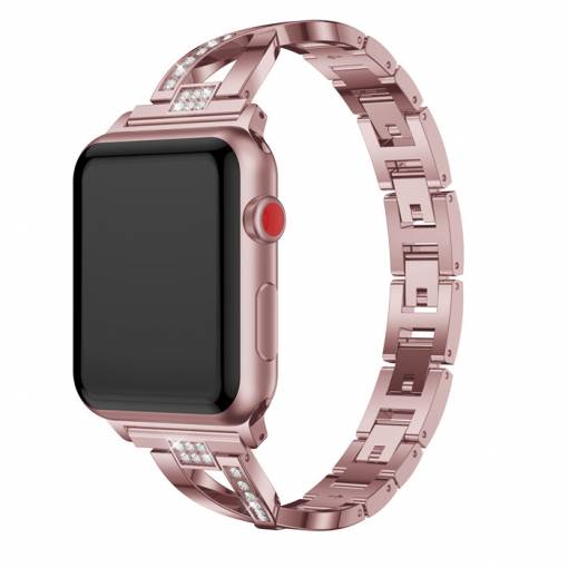 Foto - eses Kovový elegantný remienok pre Apple Watch - Ružový 42mm, 44mm, 45mm, 49mm