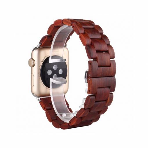 Foto - eses drevený remienok pre Apple Watch červený 38mm/40mm/41mm