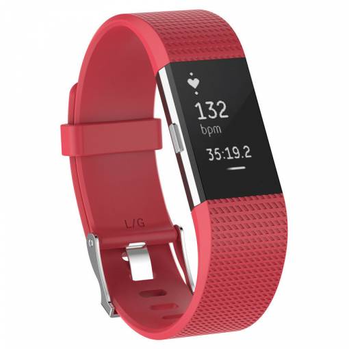 Foto - eses Silikónový remienok pre Fitbit Charge 2 - Veľkosť S, červený