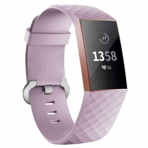 Foto - eses Silikónový remienok pre Fitbit Charge 3 a 4 - Veľkosť S, svetlo fialový