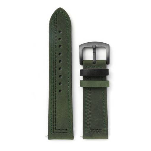 Foto - eses Kožený remienok - Khaki s tmavo zeleným vzorom, 20 mm