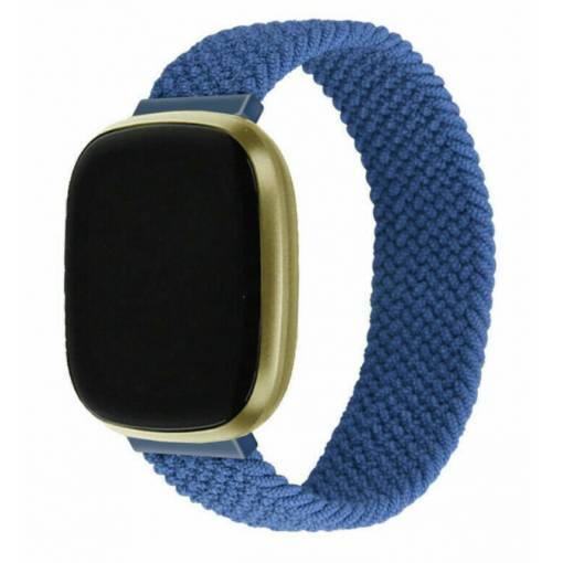 Foto - eses Tkaný elastický remienok pre Fitbit Versa 3/4, Sense 1/2 - Veľkosť S, modrý