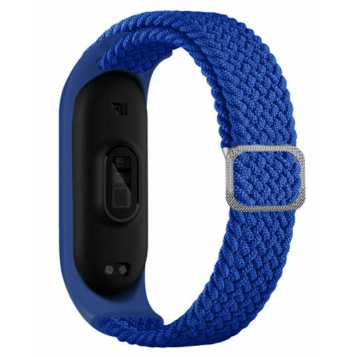Foto - eses Tkaný elastický remienok pre Xiaomi Mi Band 3, 4, 5 a 6 - Modrý
