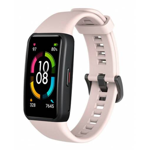 Foto - eses Silikónový remienok pre Huawei a Honor Band 6 - Veľkosť L, ružový