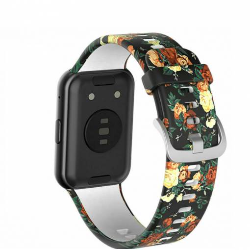 Foto - eses Silikónový remienok pre Huawei watch fit a a Huawei Watch Fit New - Vzorovaný, kvetinový