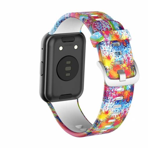 Foto - eses Silikónový remienok pre Huawei Watch Fit a Huawei Watch Fit New - Vzorovaný, farebný