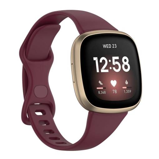 Foto - eses Silikónový remienok pre Fitbit Versa 3 a 4, Sense 1 a 2 - Veľkosť S, vínový