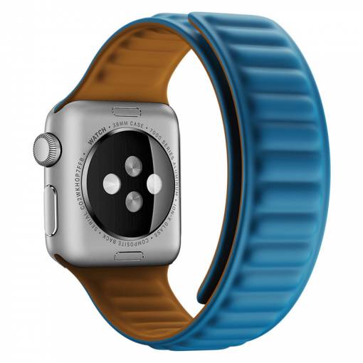 Foto - eses Silikónový magnetický remienok pre Apple Watch - Modrý, 38mm/40mm/41mm