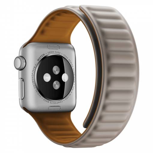 Foto - eses Silikónový magnetický remienok pre Apple Watch - Béžový 38mm, 40mm, 41mm