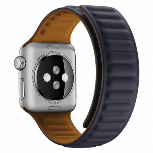 Foto - eses Silikónový magnetický remienok pre Apple Watch - Tmavo modrý, 42mm/44mm/45mm/49mm