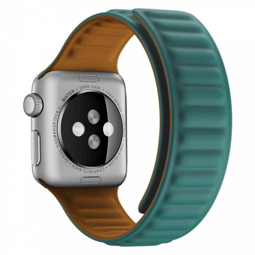 Foto - eses Silikónový magnetický remienok pre Apple Watch - Zelený 42mm, 44mm, 45mm, 49mm