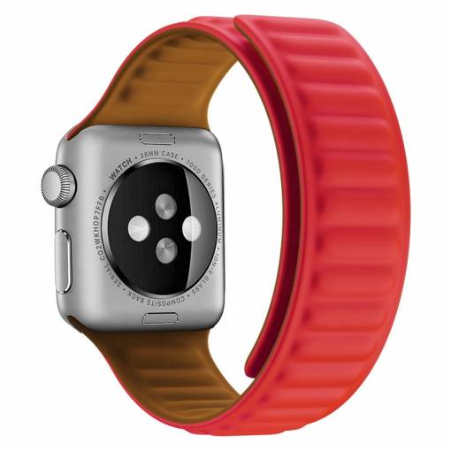 Foto - eses Silikónový magnetický remienok pre Apple Watch - Červený, 42mm/44mm/45mm/49mm