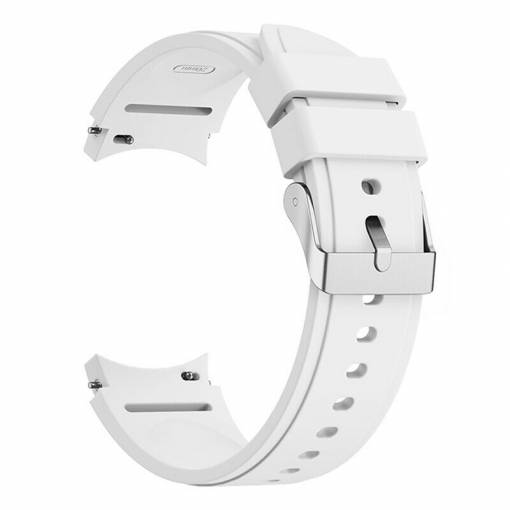 Foto - eses Silikónový remienok pre Samsung Galaxy Watch 4, 5, 6, 7 - Biely, 20 mm