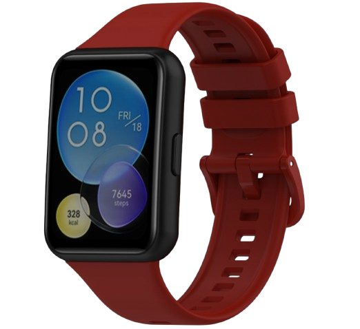 eses Silikónový remienok pre Huawei watch fit 2 - Tmavo červený