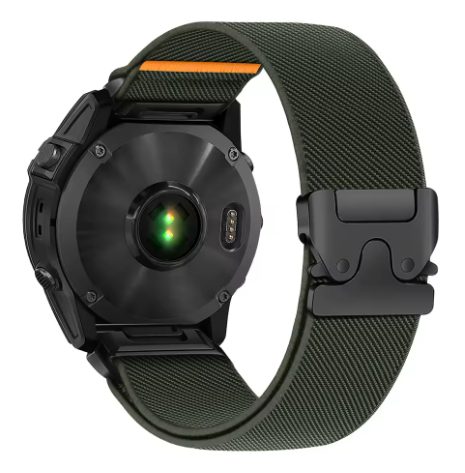 eses nylonový elastický remínek pro Garmin - Zelený, QuickFit 26 mm
