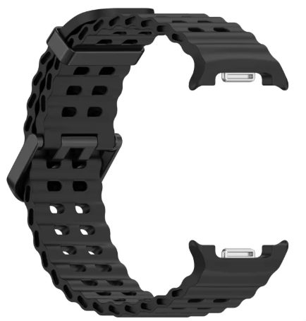 eses Silikonový dírkovaný řemínek pro Samsung Galaxy Watch 8 - Černý