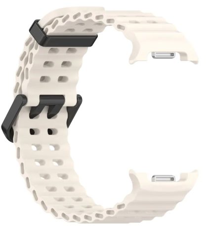 eses Silikonový dírkovaný řemínek pro Samsung Galaxy Watch 8 - Béžový